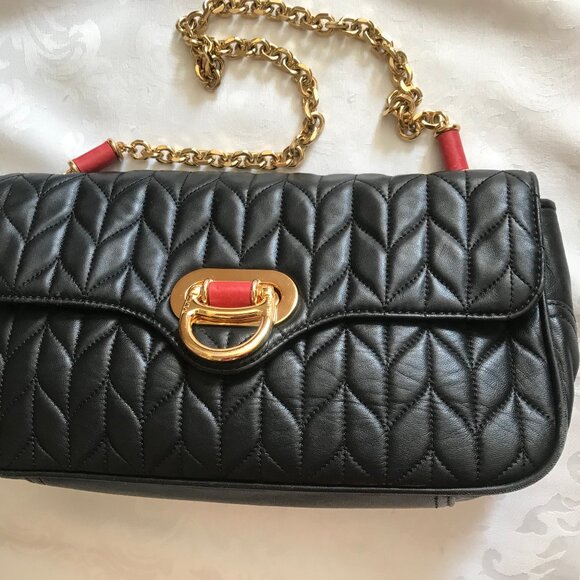 Ralph Lauren  GENUINE BABY LAMB LEATHER Chain Bag - Picture 6 of 7